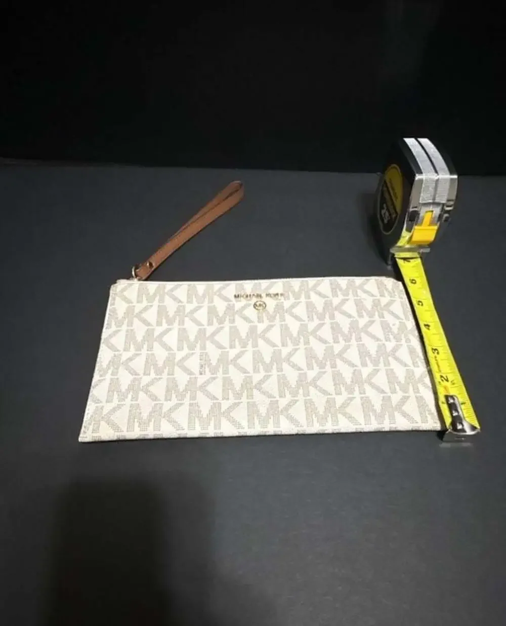 Michael Kors Jet Set Large Logo Smartphone Wristlet in Vanilla/Acorn